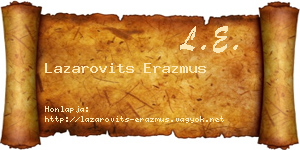 Lazarovits Erazmus névjegykártya